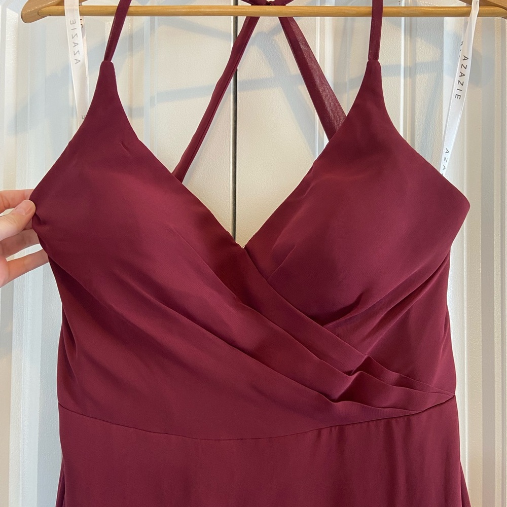 Azazie Wine Dress - Picture 2 of 6